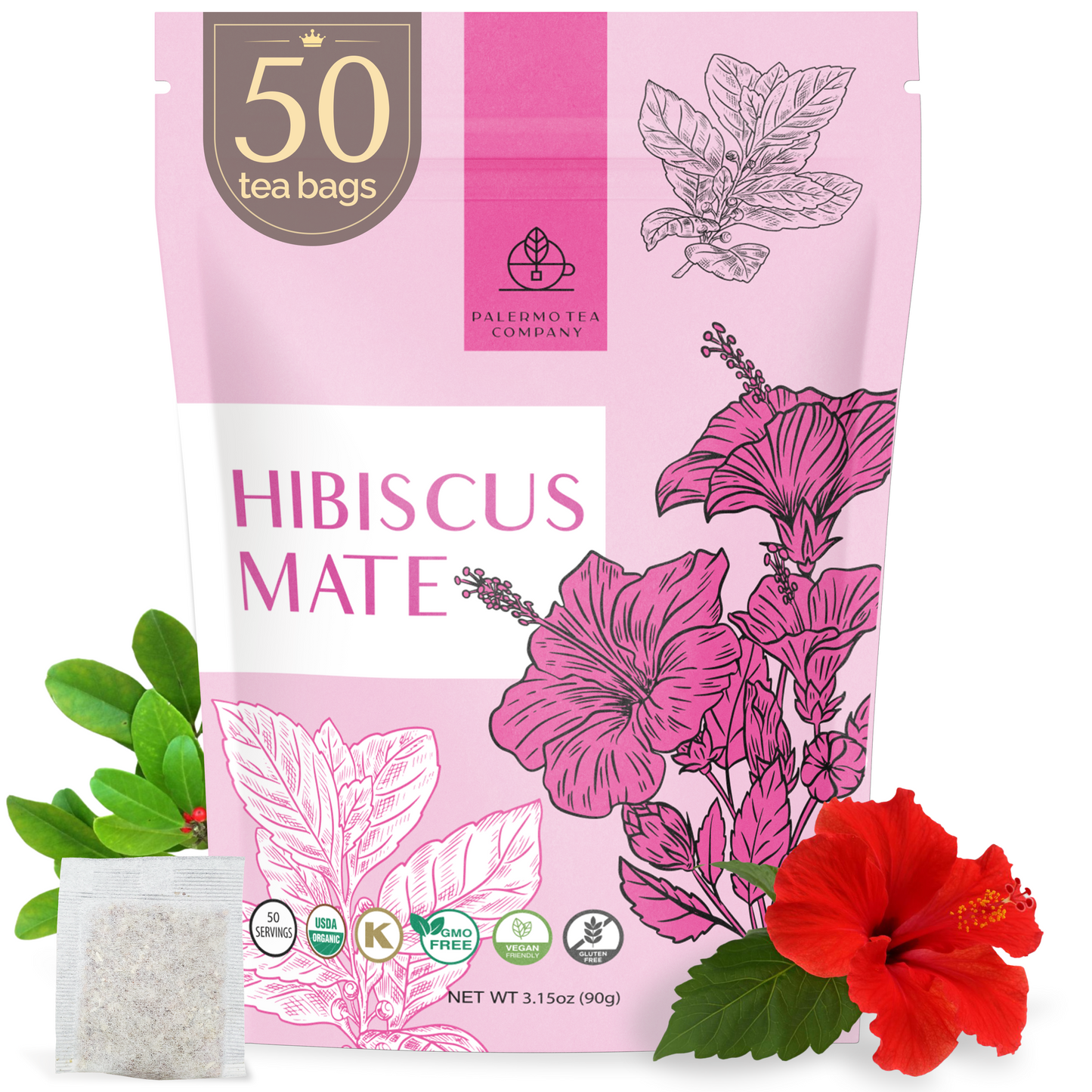 Organic Yerba Mate Hibiscus Tea